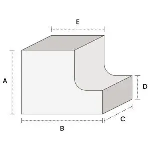 L Curved Seat Fibre Cushion