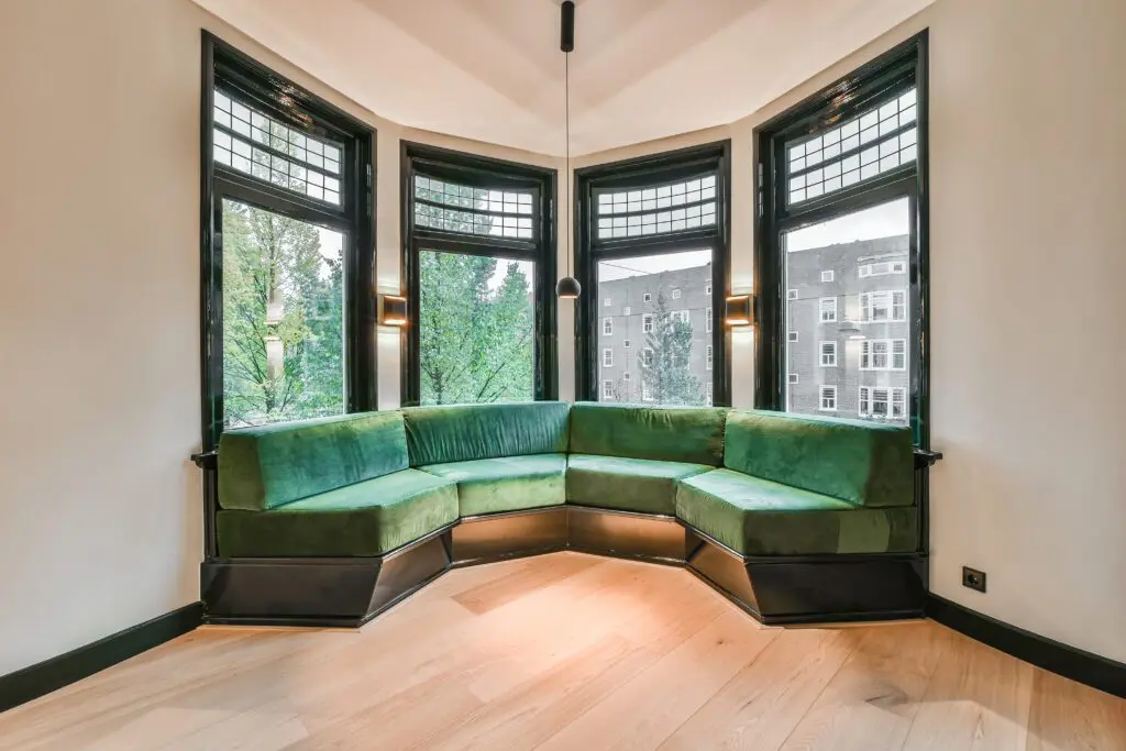 curved green seat