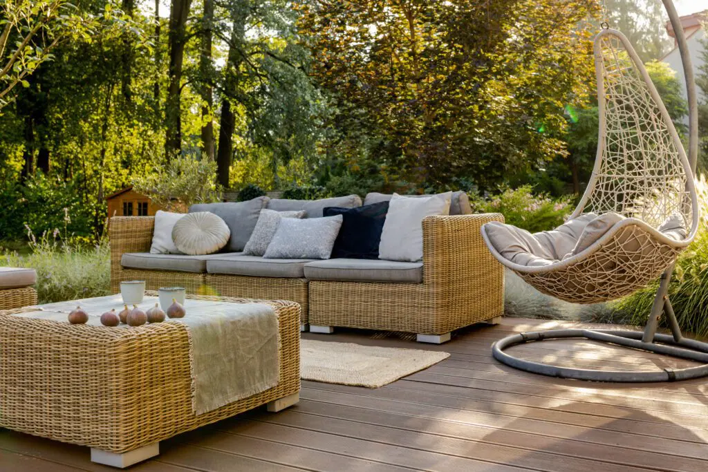 light furniture in shade