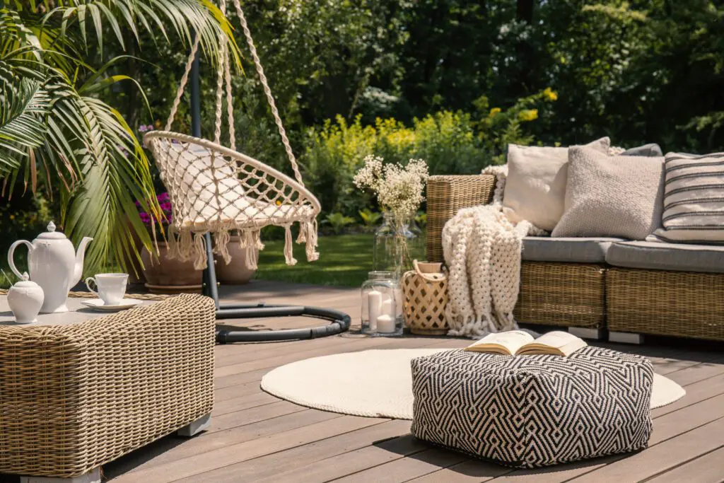 Replacement garden sofa cushions made in the UK – waterproof outdoor fabric with high density foam
